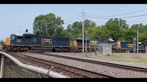 CSX Q635 with SD70MAC Leading on Trash Train from Marion, Ohio July 24, 2021