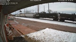 SB CP 260 Manifest with NS, KCS and CP Power at Washington, IA on February 18, 2023