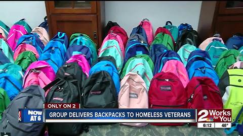 More than 100 backpacks donated to homeless veterans