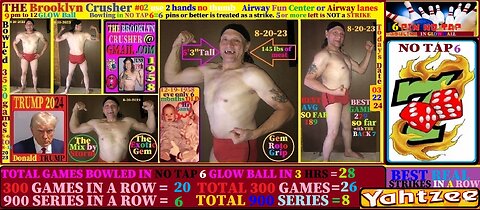 28 games bowled Glow ball two hand Hook ball bowler #04 #215 with the Brooklyn Crusher 03-22-24