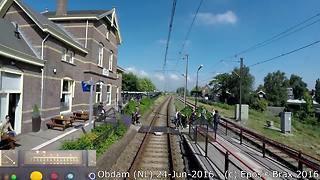 Pedestrian near miss by train caught on camera