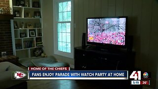 Chiefs fans watch parade at home