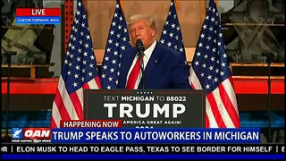 Donald Trump delivers remarks to autoworkers in Michigan