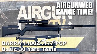 AIRGUN RANGE TIME - BARRA 1100Z .177 PCP Airgun - Part 2, Basic 30 Yard Testing