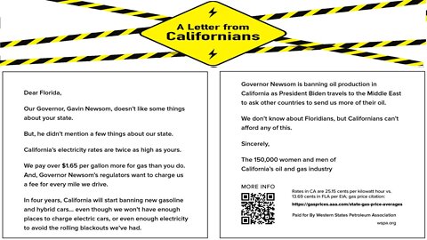 Democrat Newsom Campaign Letter From California Message For Florida Fail