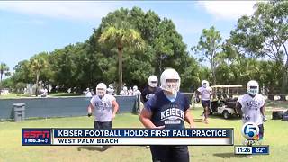 Keiser footbal holds first fall practice