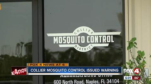 Collier Mosquito Control District issued a warning letter for over-spraying violation