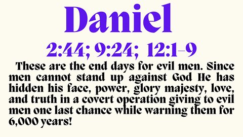 Daniel 2:44 the God-breathed miraculous proof of the end time for evil men and the 2nd coming.