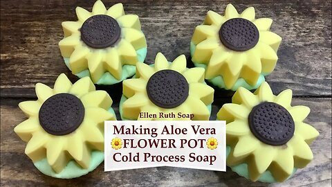 Making Cupcake FLOWER POT Aloe Vera Cold Process Soap 🌻 | Ellen Ruth Soap