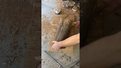 Prepping a log for the lathe