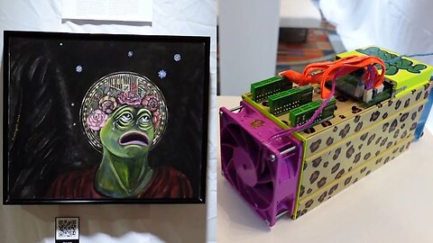 The Bitcoin Art Gallery At Mining Disrupt 2023 In Miami (Pepelangelo)