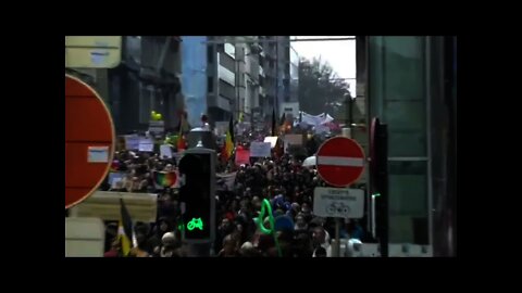 BELGIUM - Brussels Is Lit! Massive Protest Against Mandates And Restrictions