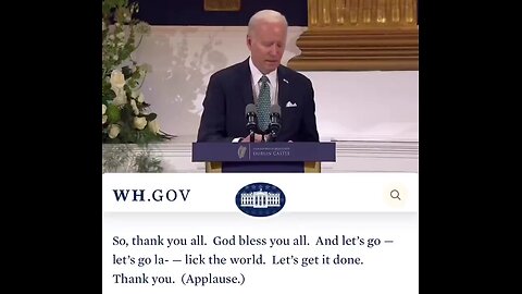 Biden: Thank you all, God bless you all. Let's go lick the world, let's get it done.