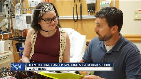 West Bend student battling cancer graduates