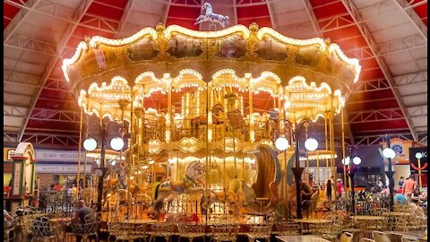 Carousel in the middle of the food court