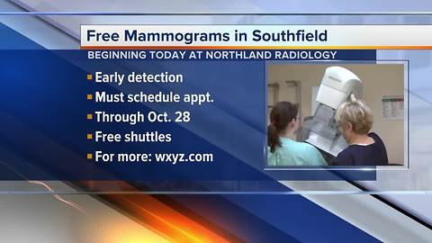 Free mammograms in Southfield today