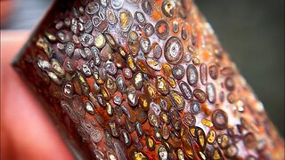 Oolitic Ironstone Jasper gets polished into cabochon | Cabking Lapidary