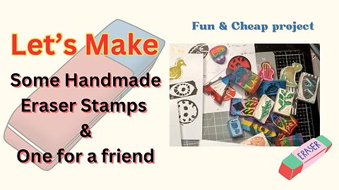 Making your own Handmade Eraser Stamps #stampmaking #linocutting #stamping