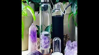 AMETHYST FAIRY CLUSTER GEM POD WATER BOTTLE