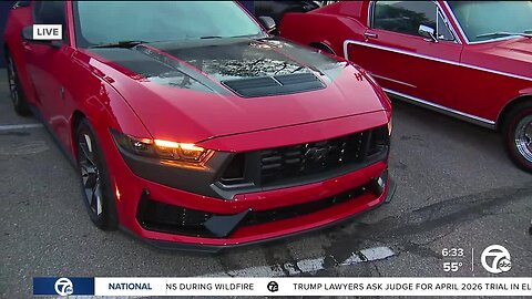 Talking about the history of the Mustang at the Woodward Dream Cruise