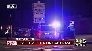 Three hurt in bad crash in West Phoenix