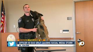 Officer K9 duo split causing social media storm