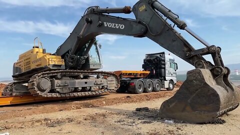 Loading & Transporting The Volvo EC700C Excavator In The New Working Area-Fasoulas Heavy Transports