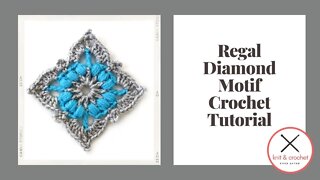 Left Hand Motif of the Month November 2015 Regal Diamond Motif Crochet Tutorial