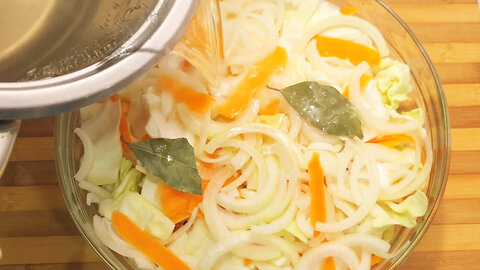 Half BABY CABBAGE AND One Carrot. AWESOME VILLAGE CABBAGE MARINATED!