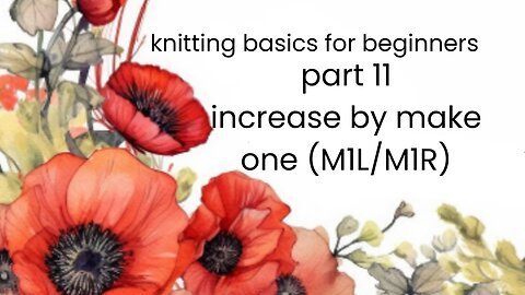 how to increase in knit, make one (M1R/M1L)