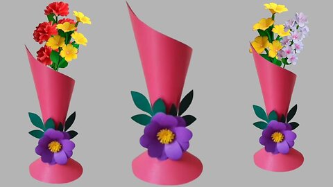 DIY Flower Vase / How to Make Flower Vase / Quick Easy Flower Vase / Paper Craft For Home Decor
