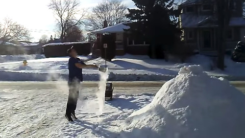 Magic Happens When Guy Tosses Water Into Air At Minus 34