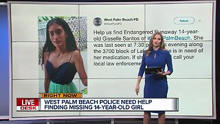 14-year-old girl missing in West Palm Beach