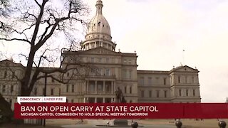 Michigan Capitol Commission meeting tomorrow to discuss ban on open carry at State Capitol