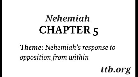 Nehemiah Chapter 5 (Bible Study)
