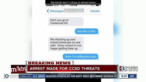 UPDATE: Person arrested for CCSD threats