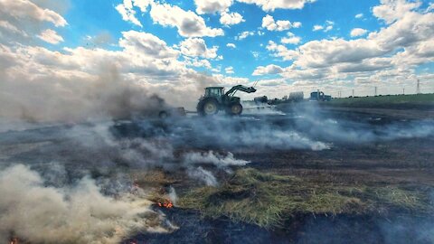 Fire! Frantically Trying to Save our Hay!!