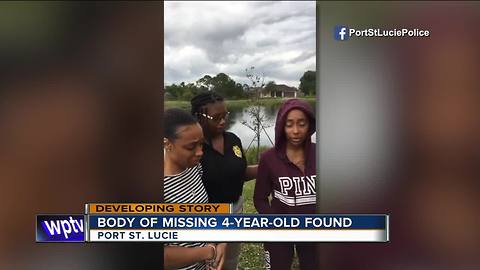 Family members thank community after missing child's body recovered from Port St. Lucie pond