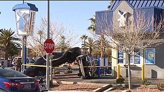 Las Vegas police investigate crash in front of Dutch Bros.