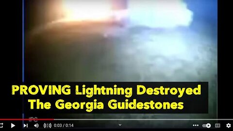 AN ACT OF GOD? - LIGHTNING DESTROYED THE GUIDESTONES - [THAT'S WHY THEY'VE ALL SHUT UP ABOUT IT?]