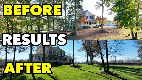 Lawn Renovation RESULTS | First Mow Huge Non Irrigated Lawn