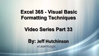 Excel 365 Visual Basic Part 33 – Formatting