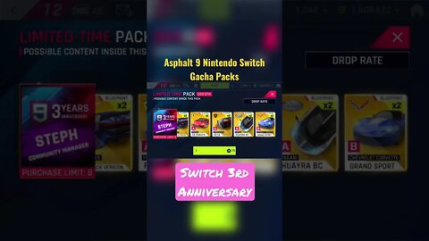 [Asphalt 9 (Switch)] 2 Gacha Packs | Switch Version 3rd Anniversary | #Shorts