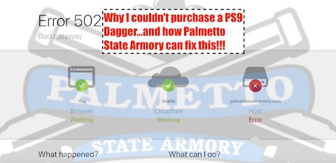 WHY I couldn't purchase a PS9 Dagger!!! And how Palmetto State Armory can fix this!!!