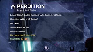 Destiny 2 Legend Lost Sector: Perdition 10-6-21