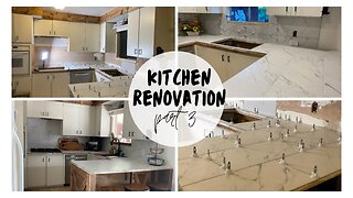 KITCHEN RENOVATION Part 3 | INSTALLING TILE COUNTERTOP, GAS STOVE & BLACK STAINLESS STEEL SINK