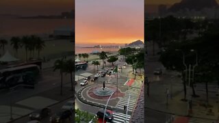 Por do sol em Copacabana #curiosidades #pôrdosol #vista