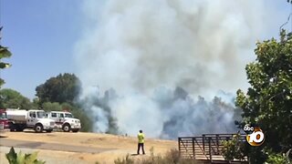 Brush fire breaks out in Escondido's Kit Carson Park