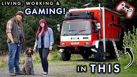 Living, Working, & Gaming in this Epic Ex-Military Truck! | FUll TIME VAN LIFE | TOUR