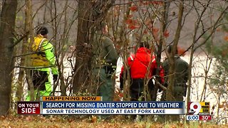 Search for missing boater suspended due to weather